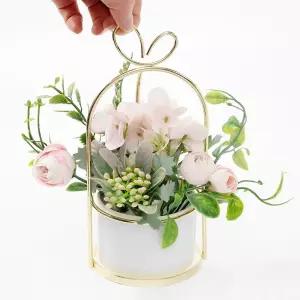 플로아 핑크 조화 부모님 꽃 도자기 화분