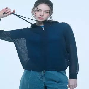 [유닛]린넨 블렌디드 스카시 후드 가디건 (UFKKCA257N-NAVY)