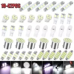 LED 실내 조명 6000K 12V T10 168 2825 W5W 921 키트 자동차 차량지도 돔 도어 트렁크 번호판 전구