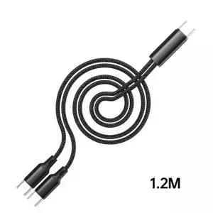 양방향 유형C 케이블 Y분배기 충전 코드 와이어 2포트 USB C 남성남성 커넥터 스마트폰 태블릿용 충전기