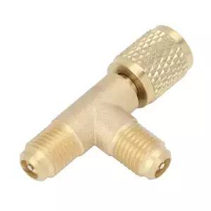 밸브 코어가 있는 퀵 커플러 티 어댑터 R22 R12 R134 1/4인치 황동 1/4in SAE 견고한 구조