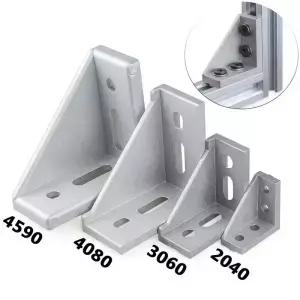 4Pcs 단일 코너 브래킷 2040 3060 4080 4590 피팅 각도 V슬롯 알루미늄 프로파일 용 L 커넥터 패스너