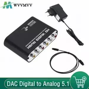 AC3 오디오 디지털아날로그 5.1 채널 스테레오 DAC 변환기 광학 SPDIF 동축 AUX 3.5mm 6 RCA 디코더