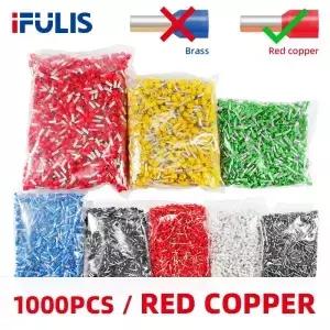 1000Pcs 와이어 커넥터 터미널 E7508 E1008 E1508 E2508 E4009 절연 페룰 블록 코드 엔드 핑 VE
