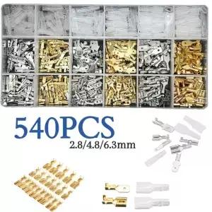 540/360Pcs 여성 남성 전기 스페이드 와이어 버트 커넥터 러그 배터리 스타터 케이블 스플 라이스 압착