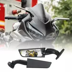 2PCS 오토바이 거울 CBR250R 대 한 수정 된 바람 날개 조정 가능한 회전 백미러