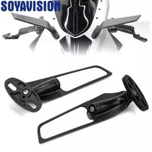 스즈키 GSXR 600 750 1000 GSX1300R 오토바이 미러 수정 된 바람 날개 조정 가능한 회전 백미러