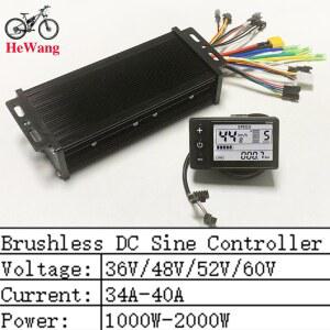 36V/48V/52V/60V 전기 스쿠터용 S866 LCD 미터 프로토콜 2 가 포함된 1000W 2000W 36V 60V 전자 자전거 3모드 사인파 컨트롤러 40A