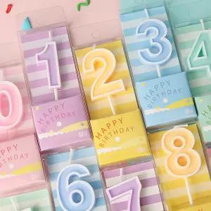 파스텔 숫자초 이벤트 생일 케이크초 10P (0-9) 랜덤