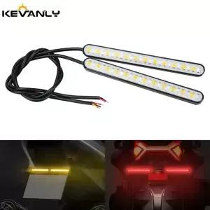 2x 24SMD LED 오토바이 라이트 바 스트립 후미등 브레이크 스톱 램프 번호판등 흐르는 방향 지시등 범용