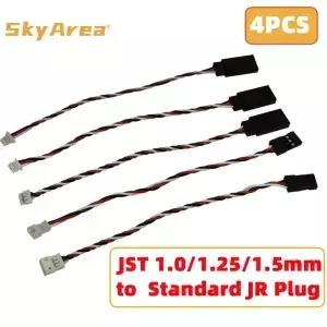 4PCS JST 1.0mm 3핀 암수 표준 JR 서보 플러그 연장 변환 케이블 미니 수신기 와이어