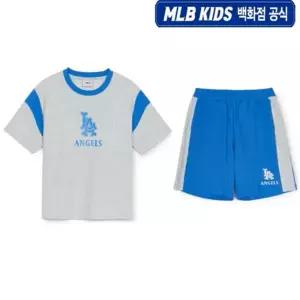 [MLB키즈](강남점)[백화점 공식] 25SS 바시티 배색 레터 로고 티셔츠 세트 7ATSV0253/7ASPV02532