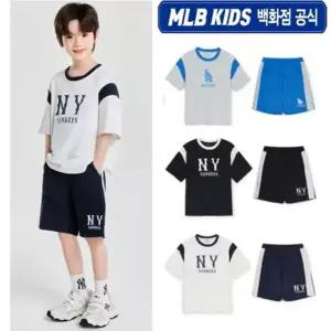 [MLB키즈](강남점)[백화점 공식] 25SS 바시티 배색 레터 로고 티셔츠 세트 7ATSV0253/7ASPV02532