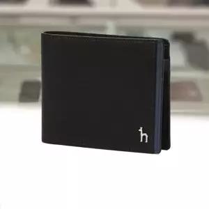 [헤지스](센텀시티점)[COLOR POINT] 블랙 라인배색 소가죽 반지갑 HJWA5F032BK