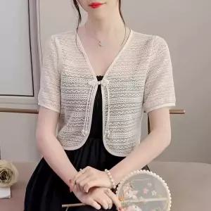 여자 팔뚝커버 카디건 반팔 가디건 레이스