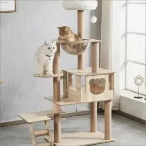 고양이 캣타워 5단 스크래쳐 투명해먹 캣폴