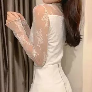 엘리몬드  망사티 블라우스 티셔츠 레이어드 그물티 목폴라 물결 이너 반목 고급스러운 디자인