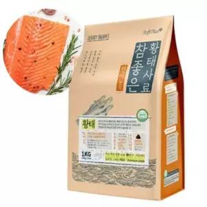 부드러운연어사료 강아지 소프트 황태 연어 사료 노령견 말랑 1kg 1P
