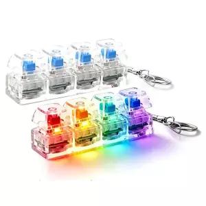 led 키보드 딸깍이 클릭커 키캡 키링 4구 투명 B2331