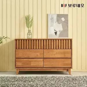 [보루네오하우스]앳홈 비엔나 러버우드 원목 3단 1200 와이드 서랍장