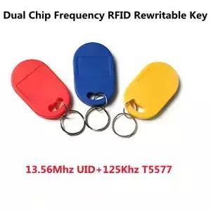 5PCS IC ID 듀얼 칩 재기록 가능 키 125Khz T5577 복사 13.56Mhz 1K S50 토큰 RFID 프로그래머 카드