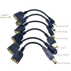 레노버호환 씽크패드호환 노트북용 DC 전원 잭  사각형 USB 암에서 5.5x2.1/7.9x5.5/4.0x1.7/mm 수 컨버터