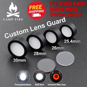 전술 에어소프트 M300 프로텍터 헌팅 라이트 LED 플래시라이트 커버 맞춤형 렌즈 가드 25.4mm 26mm 30mm