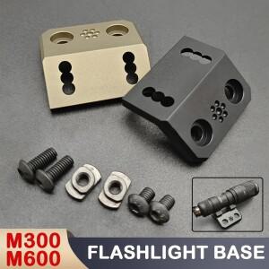 M300/M600 전술 손전등 마운트 베이스 금속 측면 지지대 사냥 총 조명 스카우트 라이트 MLOK 가이드 레일