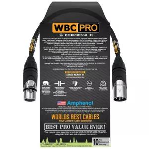 6인치 WBC 쿼드 초저소음 초유연 밸런스드 스타 케이블 암페놀 암·수 XLR 플러그 및 블랙 트위드 재킷
