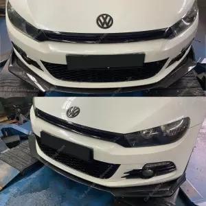 광택 블랙 3P 프론트 립 스플리터 디퓨저 VW 시로코 MK3 TSI R-line 08-1