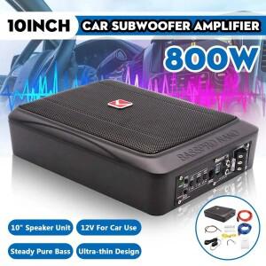 차량용 액티브 서브 우퍼 스피커, 시트 밑 슬림 AMP 슈퍼 베이스, 자동차 앰프, 800W, 8/10 인치, 12V