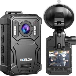 BOBLOV KJ23Pro 2K 바디 카메라 야간 투시 기능이 있는 32GB 착용 15시간 연속 녹화 가능한 4000mAh 배터리