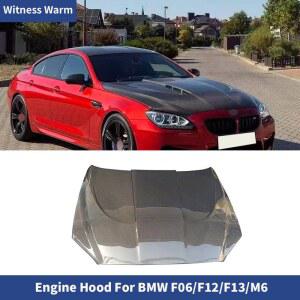 탄소 섬유 FRP 무도색 단조 엔진 커버 보넷 후드 차체 키트 튜닝 2011 2019 BMW 호환 6 시리즈 F06 F12 F13 M6