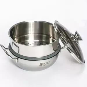 전기쿠커 찜통 찜냄비 키친아트 찜솥 스텐 찜기 2단 20cm IH