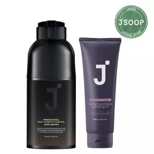 제이숲 프로페셔널 커버업 새치 염색 다크브라운 300ml + 트리트먼트 200ml