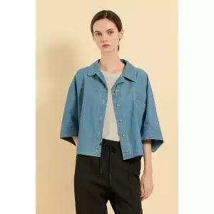 [BCBG](의정부점)G 오픈카라 데님 BL(B5F7G470)