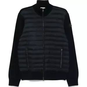 25SS 몽클레어 로고 패치 블랙 패딩 가디건 K1091 9B00020 V9100 999