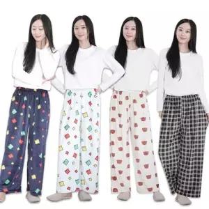 여성 수면 울트라 밍크 잠옷바지 밴딩 스판 통바지 와이드 홈웨어 WFLCWI8