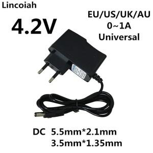 DC 4.2V 1A 전원 어댑터 AC 100-240V DC 스마트 충전기 4.2V 3.6V 3.7V 1S 리튬이온 리튬폴리머 18650 배터