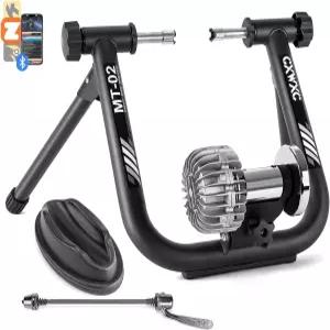 스마트 자전거 트레이너 - 26-29인치 또는 700c 휠용 유체 스탠드 Zwift 앱과 호환되는 소음 감소 고정