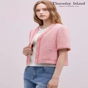 써스데이아일랜드Thursday Island 트위드 브이넥 크롭 자켓T244MJK234W2622236