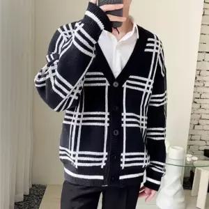 클래식 시그니처 3컬러 남성 체크 가디건 Lmc44jcn