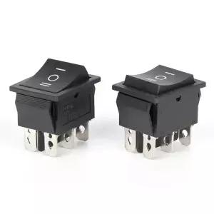 2PCS 로커 스위치 6 핀 3 위치 ON/Off/ON AC 20A/125V 16A/250V DPDT 자동차 보트 블랙