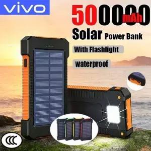 태양광 500000mAh 초대용량 초고속 충전 휴대용 모바일 파워 플래시라이트 외장 배터리