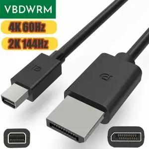 4K 미니 DisplayPort 케이블 1.2 어댑터 Mac 및 모니터용 144Hz/2K MDP DP