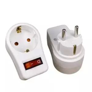 1PCS 유럽 유형 변환 플러그 1 웨이 전원 어댑터 스위치 16A AC 250V EU 여행 소켓