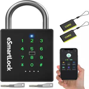 키가 있는 eLinkSmart 헤비 듀티 스마트 패드락 코드 키패드가 게이트 아웃도어 펜스 수납 유닛 락커 창고