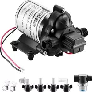 WASSERMAN RV 펌프 12V 셀프 프라이밍 수압 4.0GPM 45PSI 압력 스위치 포함 해양 캠핑 요트 가든용 12볼트