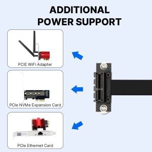 90도 직각 PCIE X1 라이저 케이블 8Gbps 3.0 to 확장 카드 리본 익스텐더 익스프레스 1x용