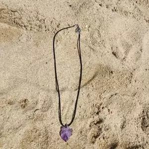 자수정팬던트 패 스톤 원석 매듭 잡화 퍼플 보라 끈목걸이 패션